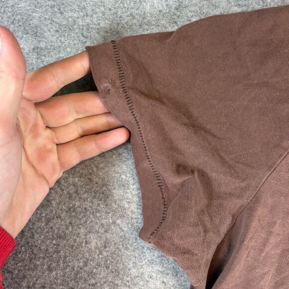 Vintage 80s Aeropostale Shirt Mens Large Brown Graphic Tee Single Stitch Retro - Picture 4 of 6
